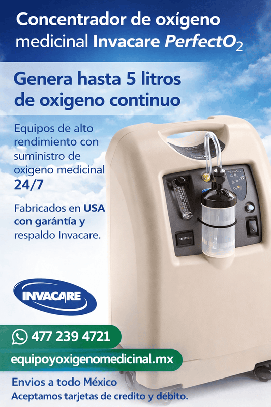 Concentrador de oxigeno 5 litros Invacare PerfectO2 - OPL Equipo y Oxigeno Medicinal